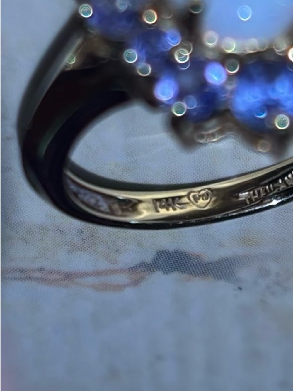 Opal and Tanzanite 14KT Gold Ring - Picture 7 of 11